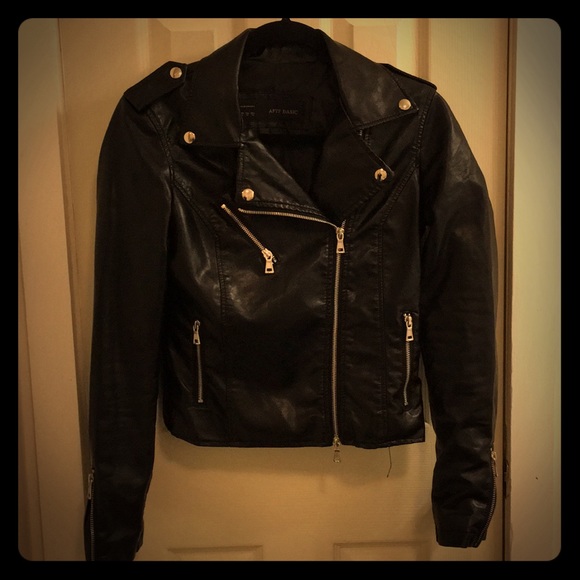 aftf basic leather jacket
